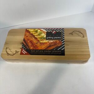 Cedar Grilling‎ Planks Set of Six BBQ Smoker Wood Flavor Salmon Ribs Chicken